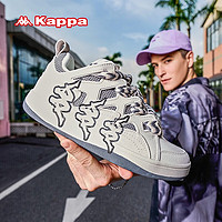 KAPPA卡帕男鞋面包鞋串标板鞋2023夏季休闲运动鞋子男 月灰色/高级灰/韩国白 35