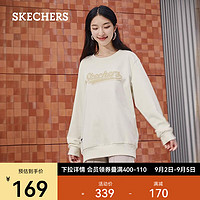 斯凯奇（Skechers）2023秋季男女同款校园风卫衣百搭复古上衣L323U075 棉花糖白/0074 XL