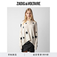 ZADIG&VOLTAIRE飒迪格女装 23年秋冬中性风星星图案羊绒毛针织衫 100/米白色 XS（尺码偏大）