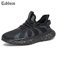 卡宾（CABBEEN）男鞋潮流时尚百搭透气网面运动鞋跑步鞋休闲鞋鞋子男 黑色 42