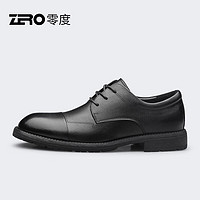零度Zero正装鞋皮鞋男2023经典商务职场舒适头层牛皮德比鞋婚鞋 黑色 38