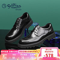 goldlion 金利来 男鞋男士皮鞋时尚商务正装鞋舒适耐磨德比鞋G580330442AAA黑色40