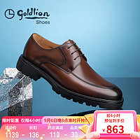 金利来（goldlion）男鞋男士皮鞋时尚个性正装鞋舒适耐磨德比鞋G521330006CCA棕色43