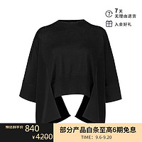 Yohji Yamamoto 山本耀司 女士上衣 休闲长袖T恤 YQ-K83-845  黑色S