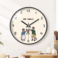 BBA 挂钟温馨客厅餐厅时钟创意家用挂表儿童房钟表 12英寸一家三口