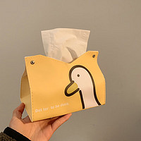格纳创意纸巾盒家用客厅餐巾纸盒可爱呆呆鸭抽纸盒家用客厅创意款 黄色可爱鸭