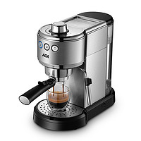 ACA 北美電器 E10D咖啡機家用小型意式半全自動商用蒸汽奶泡機一體 銀色