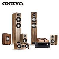 ONKYO 安桥 TX-NR6100功放机+尊宝S807家庭影院 5.1.2声道全景声音响套装家用客厅中置音箱低音炮胡桃木色