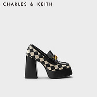 CHARLES&KEITH复古英伦方头粗跟乐福鞋高跟鞋女CK1-60361475 Multi综合色 36