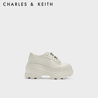 CHARLES & KEITH CHARLES&KEITH松糕厚底系带乐福鞋女CK1-70920134 粉白色Chalk 36