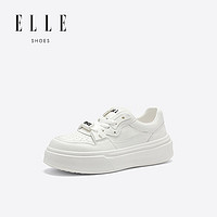 ELLE小白鞋女夏透气运动休闲板鞋季女鞋百搭鞋子 白色跟高4.5cm 35