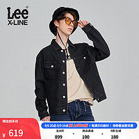 LeeXLINE23早秋舒适版黑色骑士牛仔外套男LMT007072100-607 黑色 S