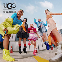 UGG 男女同款舒适厚底休闲短靴防泼水时尚靴 1144059 MSJS | 芥菜籽/茉莉白色 37