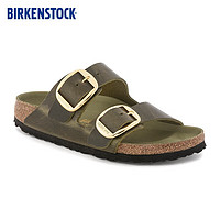 BIRKENSTOCK软木拖鞋女款时尚大巴扣凉拖Arizona Big Buckle系列 绿色窄版1024130 35