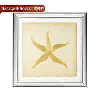 Harbor House美式金箔装饰画海洋风客厅玄关卧室沙发背景墙画手绘艺术挂画 Sea海星金箔装饰画 长61.8X宽61.8X高2.5cm