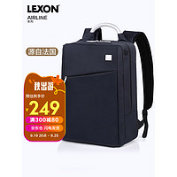 PLUS会员：LEXON 乐上 双肩包14英寸商务电脑包男士防泼水背包轻便通勤笔记本书包蓝黑色