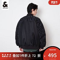 杰克·琼斯（JACK&JONES）秋季男装潮流飞行员夹克上衣宽松舒适棒球服短款棉衣外套男 海军蓝-E39  175/96A/M