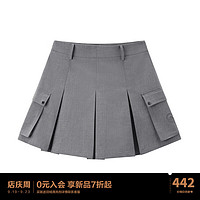 太平鸟太平鸟女装夏季工装百褶半裙A3GED2F04 灰色 XL