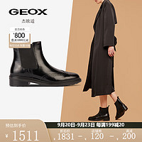GEOX杰欧适女鞋百搭切尔西靴WALK PLEASURE D36TGD 黑色C9999 35