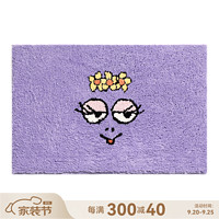 青山美宿 ceemee青莓X巴巴爸爸 合作款吸水防滑入戶浴室可愛少女地毯 巴巴貝爾-紫色（60×90CM）