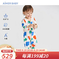 Aimer kids爱慕婴儿奶皮小彩蛋中性婴幼长款分腿睡袋AB345C531 彩奶牛纹满印 100