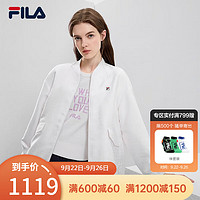 斐乐（FILA） 女子梭织外套时尚休闲简约棒球领上衣 标准白-WT 155/76A/XS