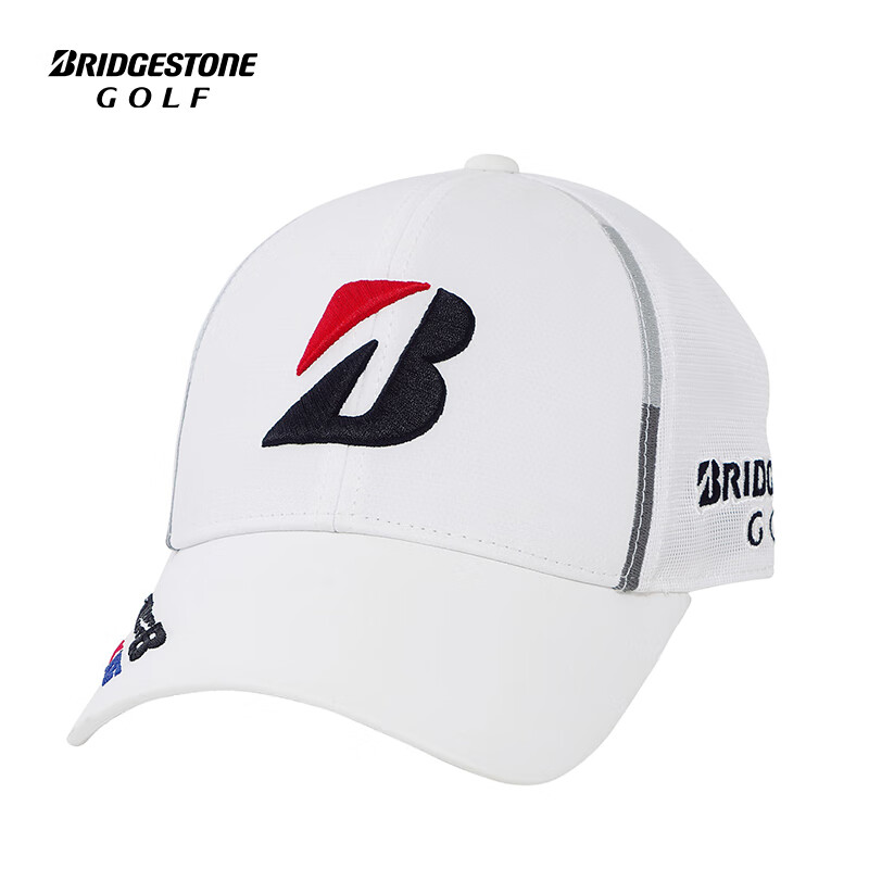 BRIDGESTONE普利司通 高尔夫球帽男女棒球帽全新功能型防水防晒遮阳帽子  白色