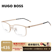 HUGO BOSS 近视眼镜框男女款光学镜架浅金色镜框镜腿1351F AOZ