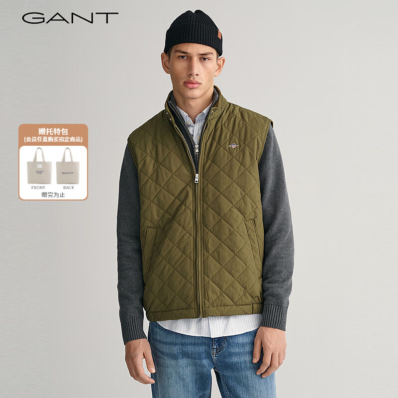 GANT甘特男士时尚保暖棉服马甲|7006341 301 S