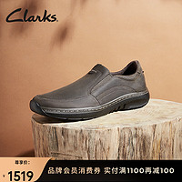 Clarks其乐匠心系列男鞋简约舒适透气一脚蹬百搭时尚休闲皮鞋 深棕色 261751977 39.5