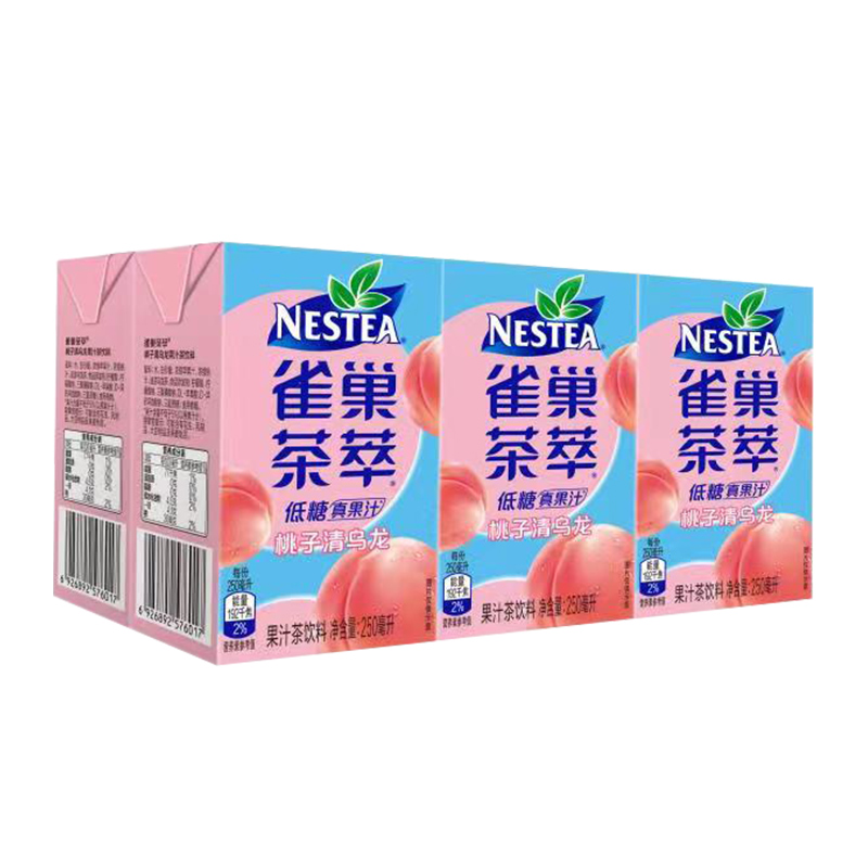 Nestlé 雀巢 Nestle/雀巢茶萃桃子清乌龙果汁茶饮料250ml*6包