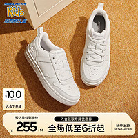 Skechers斯凯奇青少年板鞋运动鞋秋季革面经典百搭休闲运动鞋405634L 白色/WHT 30码