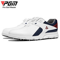 PGM高尔夫男鞋旋钮鞋带夏季透气运动鞋golf球鞋防水鞋子防滑鞋钉 XZ291-白藏青红 39码