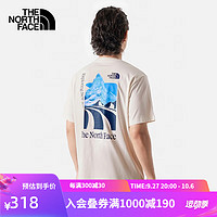 北面（The North Face）短袖T恤男户外86MH N3N/米白色 M/170