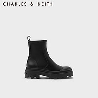 CHARLES&KEITH拉链弹力瘦瘦靴短靴女CK1-90360390 Black黑色 37