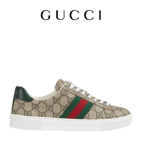                                                                                GUCCI古驰Gucci Ace系列饰织带女士运动鞋 棕色 34.5IT