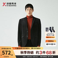 劲霸男装西装外套男商务通勤时尚单西服FFFG3906 黑色 48/L