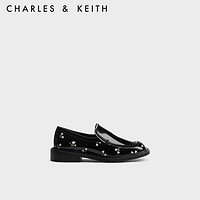 CHARLES & KEITH CHARLES&KEITH英伦方头一脚蹬乐福鞋单鞋女SL1-71790019 Multi黑色 37
