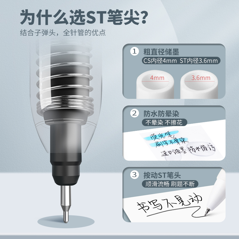 Kabaxiong 咔巴熊 ST头按动中性笔 单支装