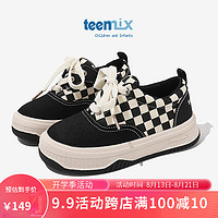 TEENMIX 天美意 板鞋秋季男女童运动鞋软底小黑鞋潮