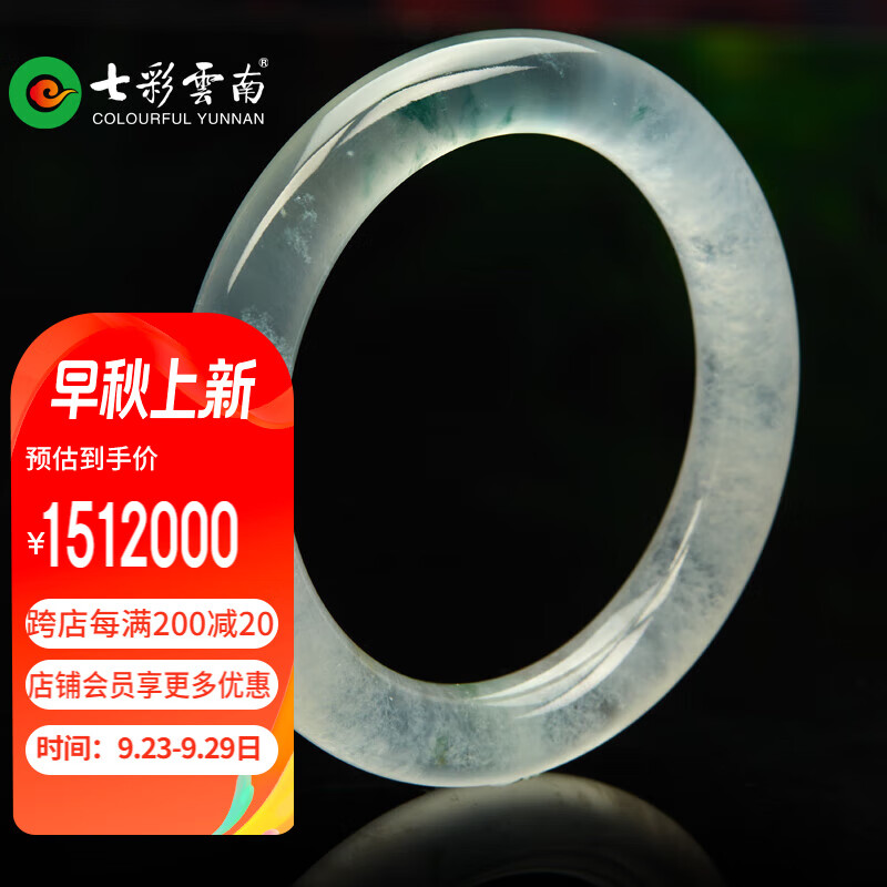 七彩雲南翡翠手镯玻璃种飘蓝花翡翠手镯玉手镯玉镯子圆镯圆条手镯