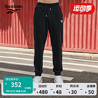 Reebok锐步男女同款PANTS运动休闲舒适针织长裤 黑色 S