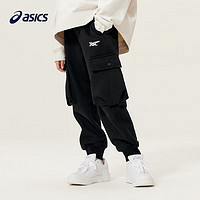 asics/亚瑟士童装运动裤男女儿童保暖口袋裤工装裤 001黑色 170cm
