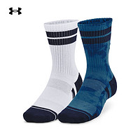 安德玛（UNDERARMOUR）Performance男女棉质训练运动半腿袜-2双装1379534  蓝色426 M