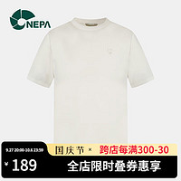 NEPA 耐葩2023夏季新品男女同款城市户外休闲圆领短袖T恤7JD5369 米白 160/84A