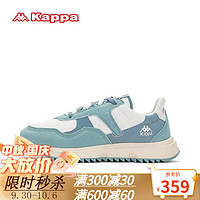 KAPPA卡帕男鞋运动鞋季休闲鞋子男跑步鞋薄款网面透气阿甘鞋 电气石蓝/韩国白 44