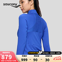 Saucony索康尼针织外套女秋季跑步运动透气夹克女子运动上衣 亮彩蓝 XS(155/80A)