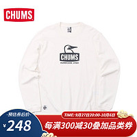 CHUMS洽洽鸟 日系潮牌户外休闲运动卫衣男女款棉质简约上衣CH01-2302 2303白色W071 M