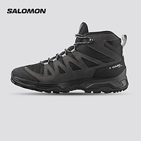 萨洛蒙（Salomon）男款 户外运动轻量稳定抓地登山徒步鞋 X WARD LEATHER MID GTX 墨黑色 471817 UK9.5(44)