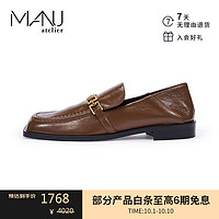 MANU Atelier 马努 光面小羊皮女鞋THE TAP LOAFERS系列咖啡色39